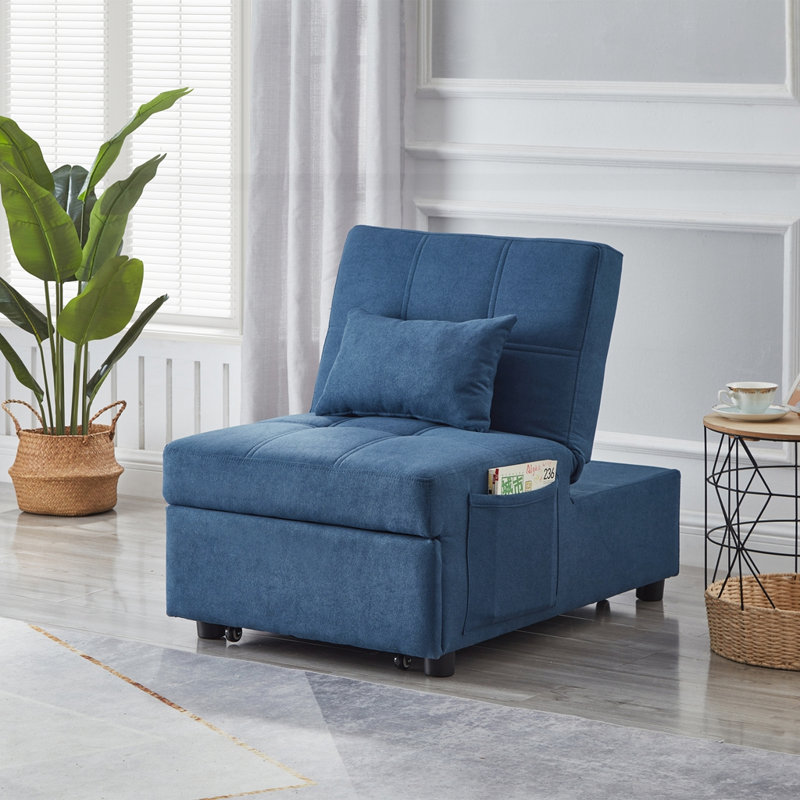 Fauteuil inclinable en lin, Bleu
