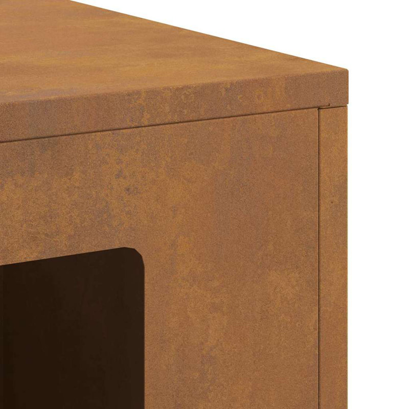 Steel Fire Pit, 96cm H x 40cm W x 60cm D, Brown