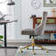 Chaise de bureau capitonnée en velours capitonnée avec base en métal-1225026494