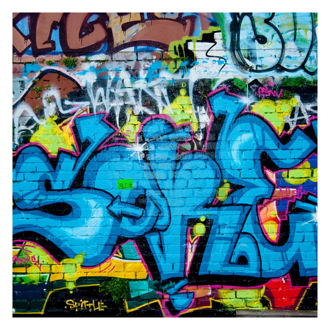 Colours of Graffiti 1.92m x 1.92m Textured Matt Peel & Stick Wall Mural