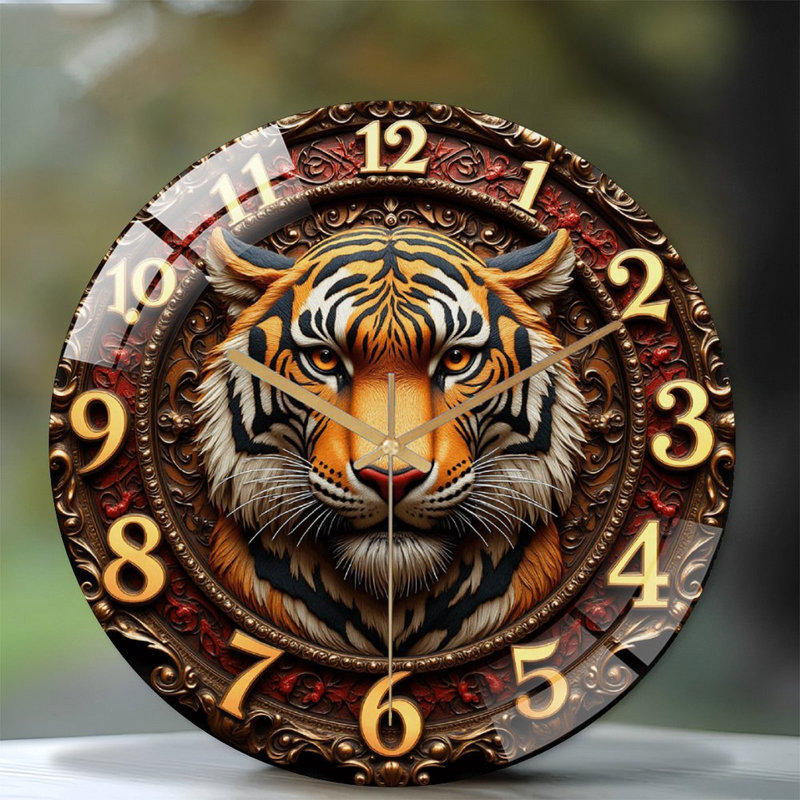 Horloge murale en verre 12 po Tiger