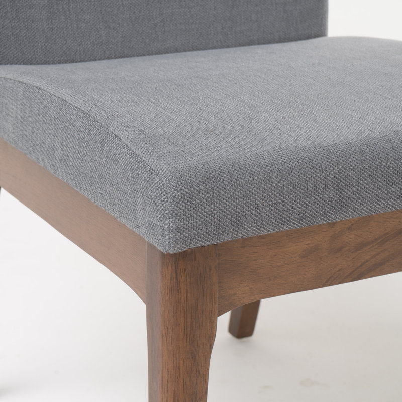 Ensemble de salle à manger en bois massif 5 pièces Dashone, Noyer naturel, Gris foncé