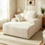 Chaise longue intérieure sans accoudoirs surdimensionnée, canapé-lit à siège profond et fauteuil de lecture, aucun assemblage requis. (Blanc)-1788714426