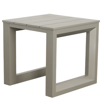 Table de bout polyvalente brun clair, matériau en aluminium, motif géométrique moderne, rouille, égratignure et intempéries, 21,55 po Profondeur, 21,4 largeur, 20,57 hauteur aluminium, spécificité,