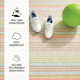 Ana Ticking Aqua Machine Washable Rug