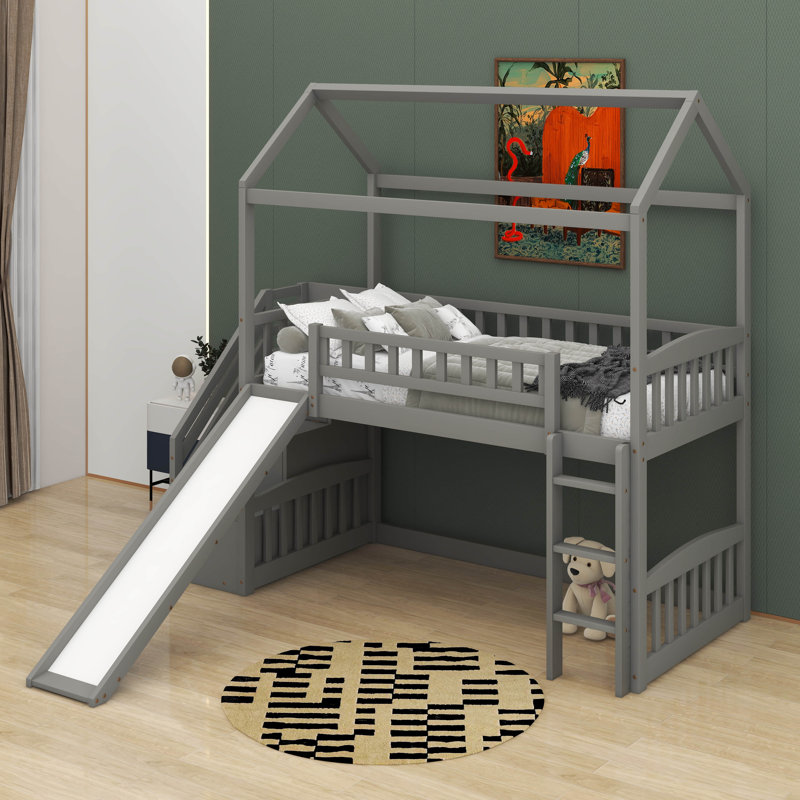 Lit mezzanine simple avec glissade