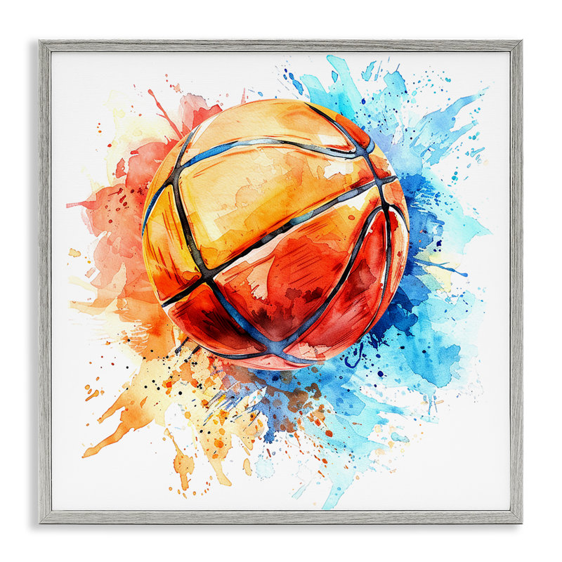  Basketball Chromatic Splash Giclee Art by LSR Design Studio, H 24 po x l 24 po, Estampe numérique Farmhouse