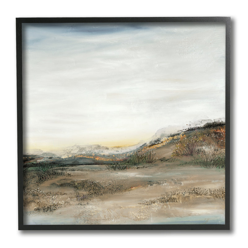 «Desert Landscape Abstraction Rustic Mountain Range» par Ruth Fromstein - Peinture, H 12 po x l 12 po x P 1,5 po
