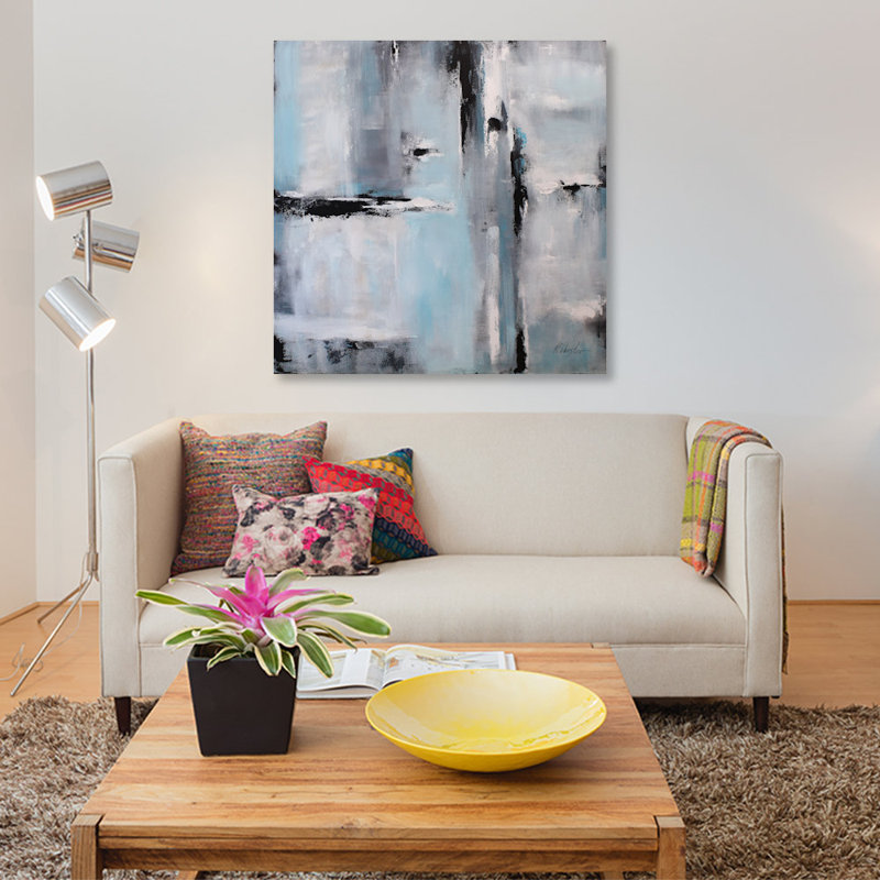 «Rain», reproduction sur toile, H 18 po x l 18 po x P 1,5 po, Toile tendue, Pas de tapis