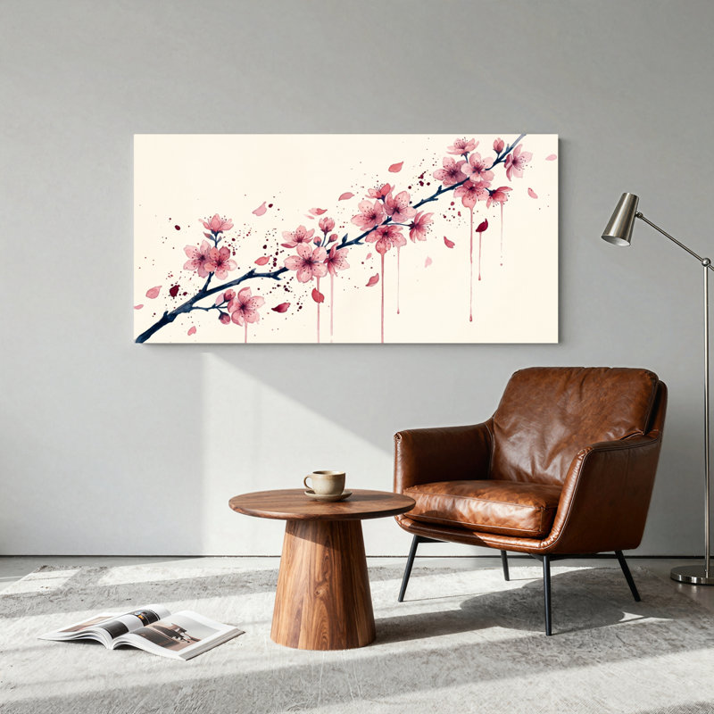 «Cherry Blossom», reproduction d'art sur toile, ensemble de 1, Toile tendue, L 32 po x H 16 po