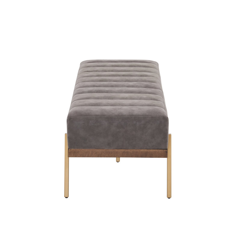 Banquette rembourrée capitonnée avec pieds dorés