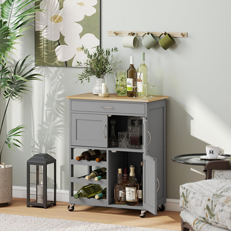 Solid Wood Kitchen Cart