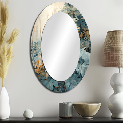 Miroir mural blanc et bleu Tropical Expression I - Beige