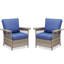 Chaise d'extérieur, ensemble de 2 fauteuils avec coussins pour patio
