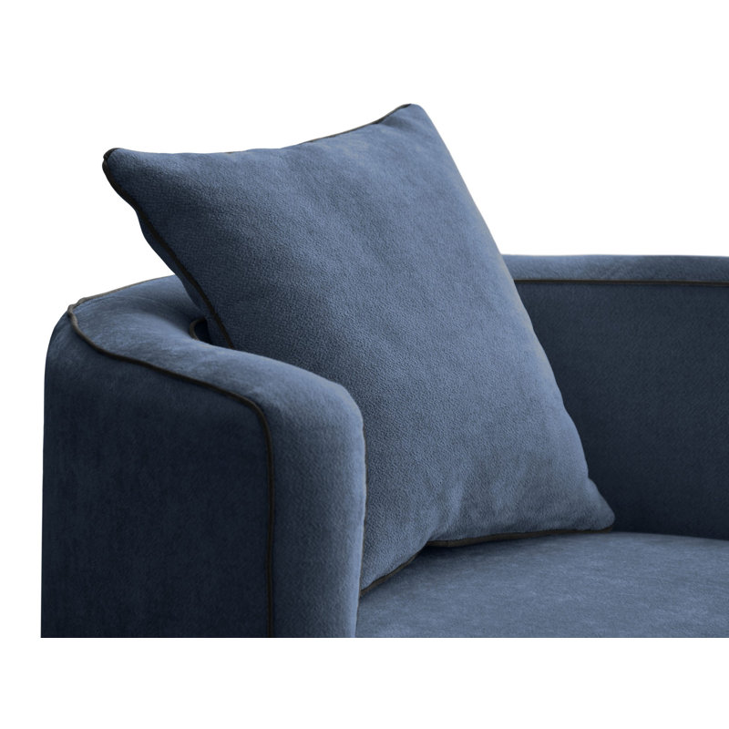 Bernella Upholstered Swivel Armchair, Blue