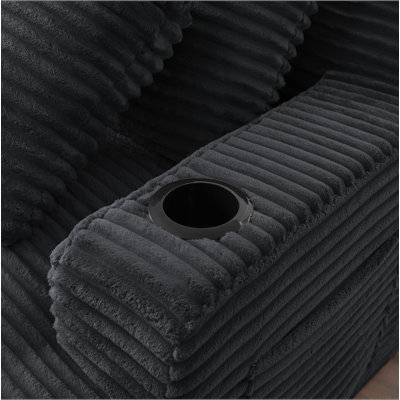 Méridienne compressible double avec porte-gobelets - aucun assemblage requis, causeuse moelleuse moderne pour la lecture de salon à l'intérieur