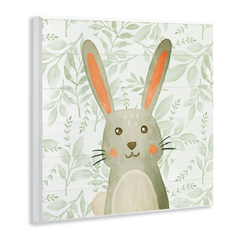 «Whimsical Bunny on Florals», plaque murale, design par Kim Allen