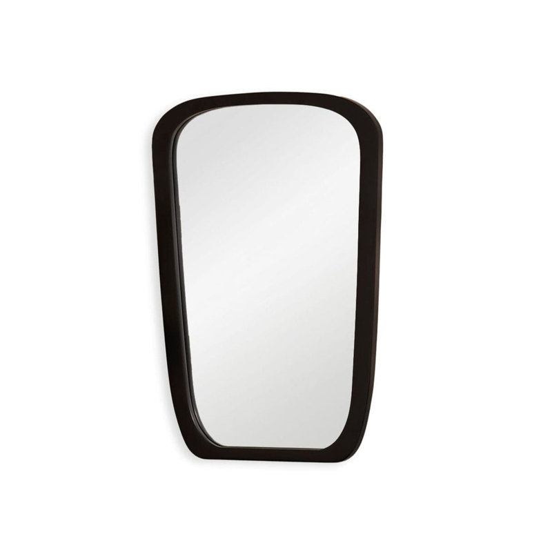 Solid Wood Rectangle Mirror, Small, Black