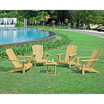 Teak Adirondack Chair Set with Table 5PCS
