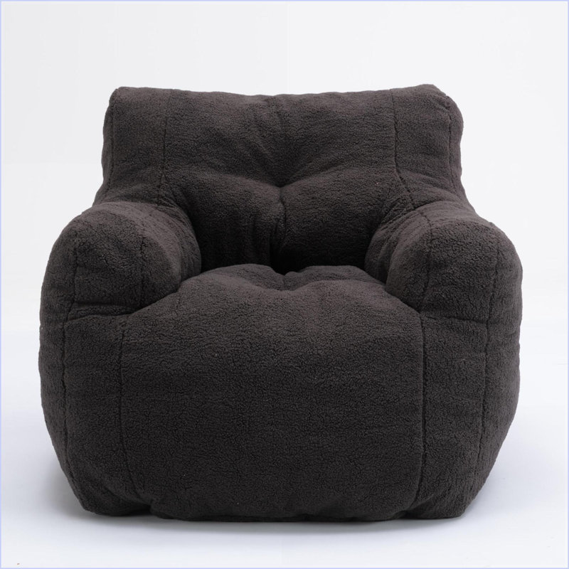 Fauteuil à billes Soft Teddy - sans assemblage, capacité 250 lb | Gris foncé | Ours en peluche, Ours en peluche noir