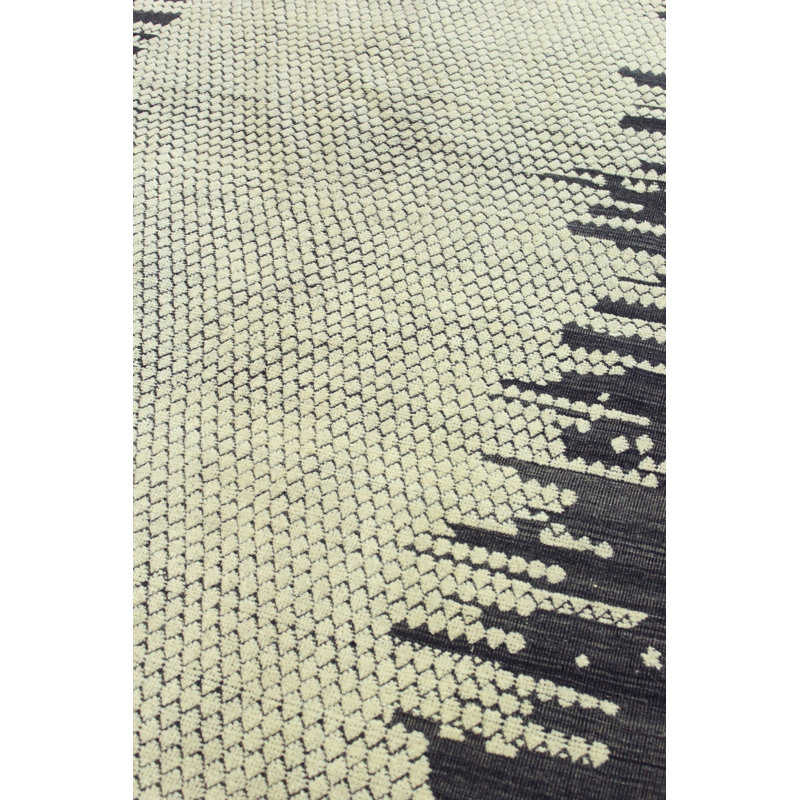 Dew Drop Wool Abstract Area Rug in Gray/Ivory/Charcoal, Rectangle 10'3" x 14'3"