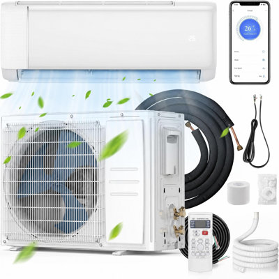 21 SEER2 12 000 BTU Mini pompe à chaleur alternative et à chaleur divisée, refroidit / chauffe jusqu'à 750 pieds carrés, 230 V