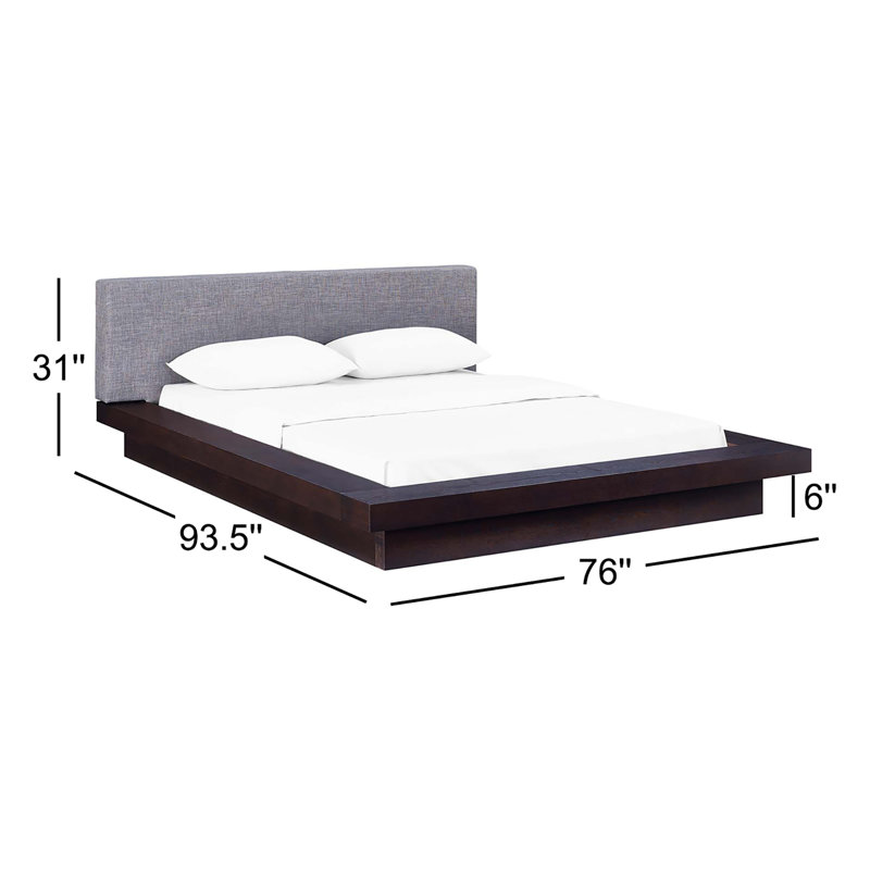 Modway Freja Queen Fabric Platform Bed, Cappuccino Gray