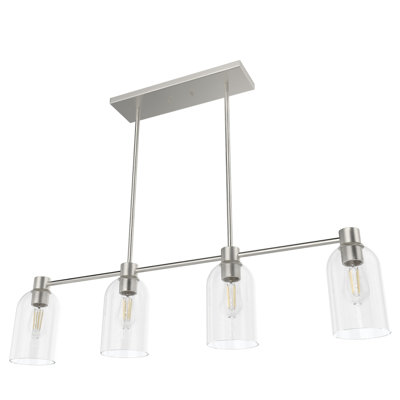 Luminaire suspendu cylindrique linéaire 4 lumières Lochemeade