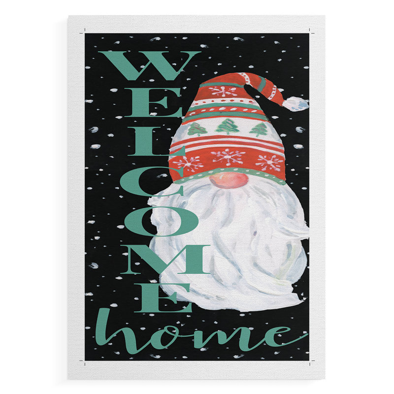 Welcome Home Gnome - Impression sur toile seulement - NON CADRE, H 18 po x l 12 po