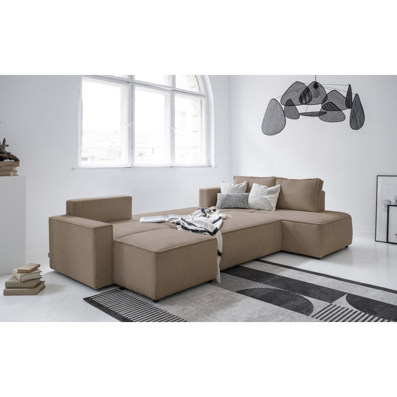 Sofa Bed, Taupe, Right Hand Facing