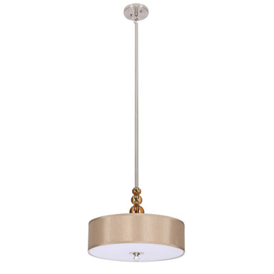 Lustre à abat-jours cylindrique à trois lumières