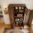 Kitchen pantry cabinet with multi-functional pull-out multi-tier storage shelf-1412794460