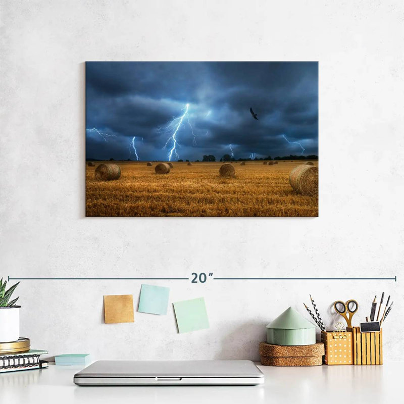 Alvord Lightning Over Field, H 8 po x l 12 po