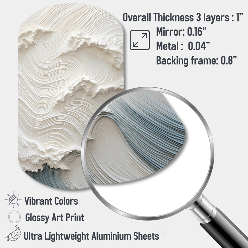 Prouty - Décoration murale irrégulière en métal Coastal Waves, H 31 po x l 19 po