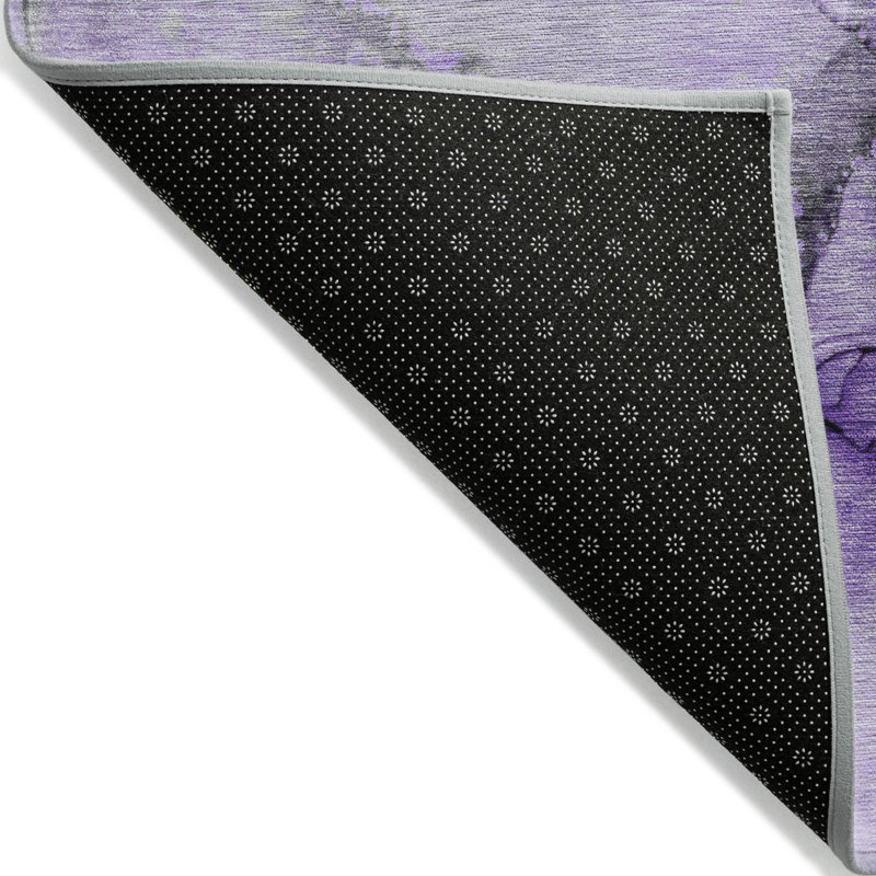 Tapis extérieur lavable antidérapant 2 pi x 3 pi mauve et ivoire