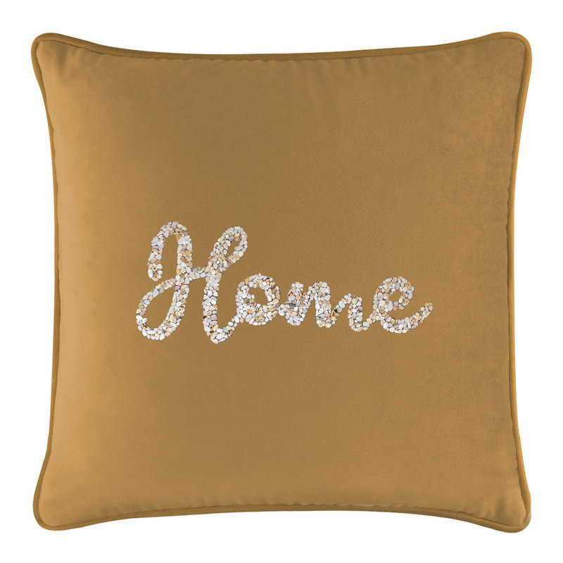 Coussin Sparkles Home Shell Home | Coquillages de haute qualité | Conception nautique | Lavable à la machine, 20 po x 5 po