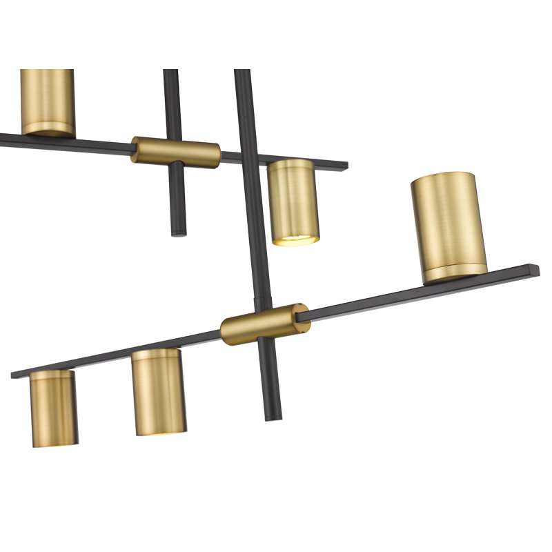 Jamari 5 - Light Dimmable Tiered Chandelier, Olde Brass, Matte Black/Olde Brass