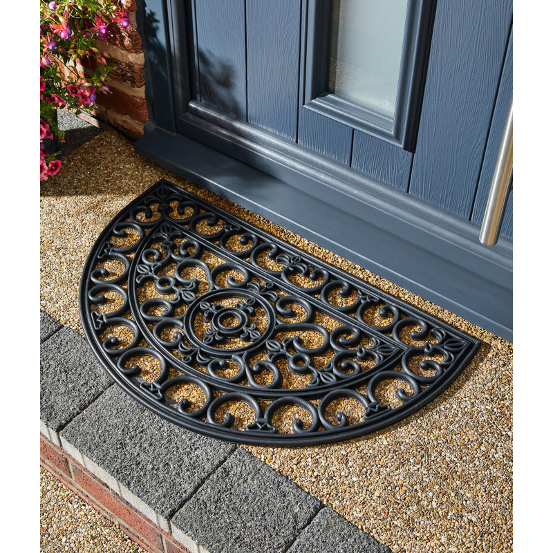 Ivor Non-Slip Outdoor Doormat, Half Moon 45 x 75cm