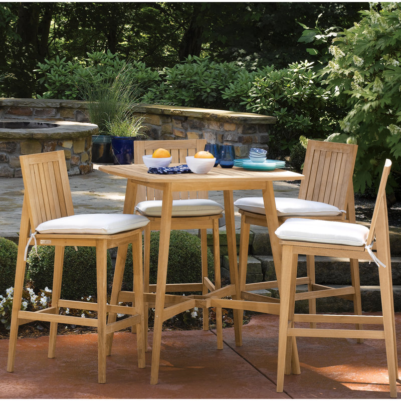Islay Outdoor 5 - Piece Dining Set with Cushions, Canvas Black