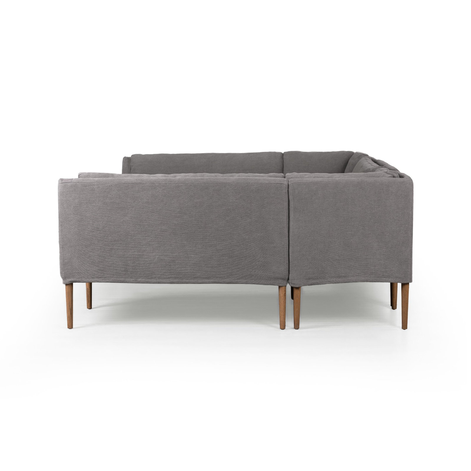 Aurelia Dining Banquette, Broadway Denim Linen, 34.5" H x 103" W x 76" D