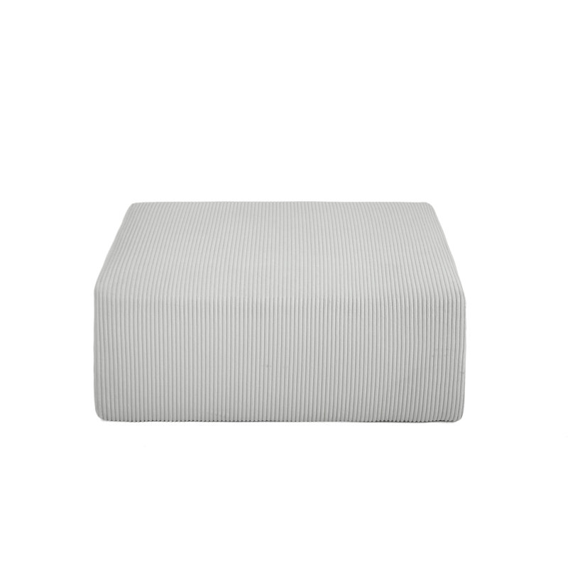 40.12cm Wide Rectangle Solid Colour Ottoman, Light Grey