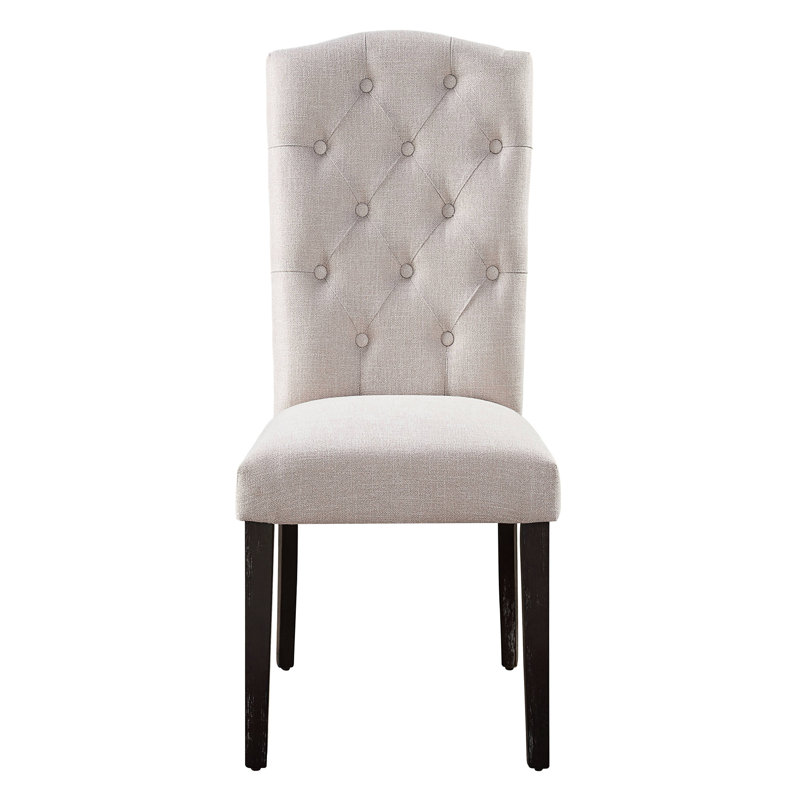 Chaises à dossier en lin beige moderne et rustique 2 2 et côté brun pour les repas à la maison