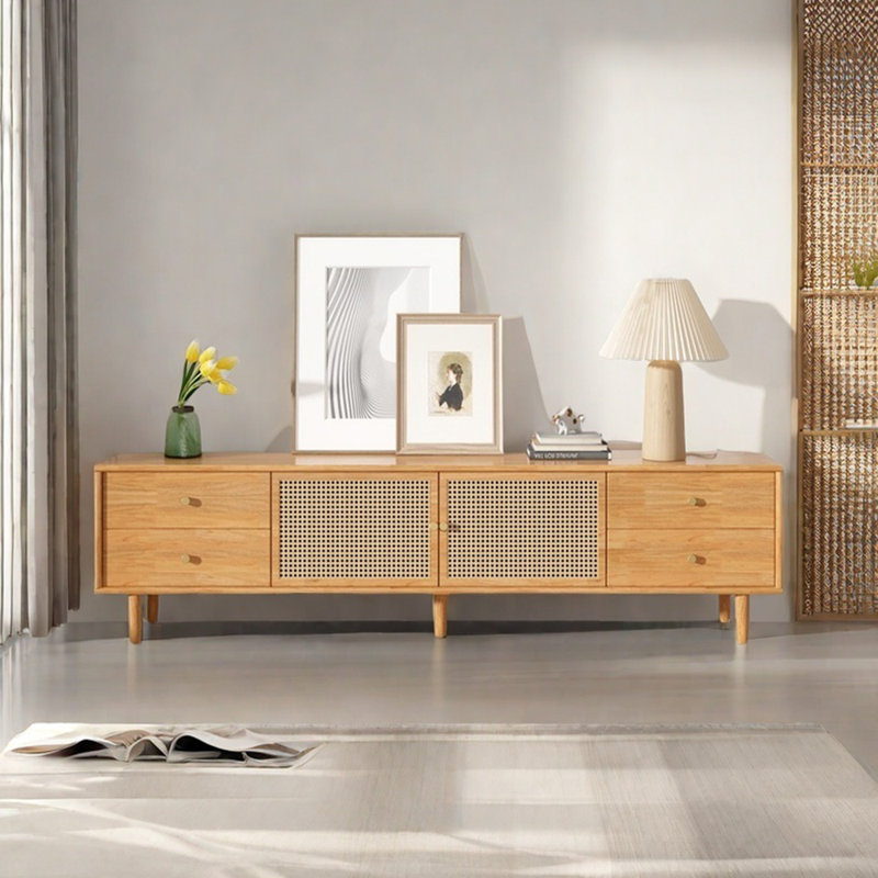 Meuble télé simple en rotin, 62.99"