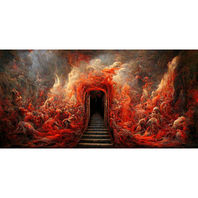 Papier peint abstrait avec grottes rouges