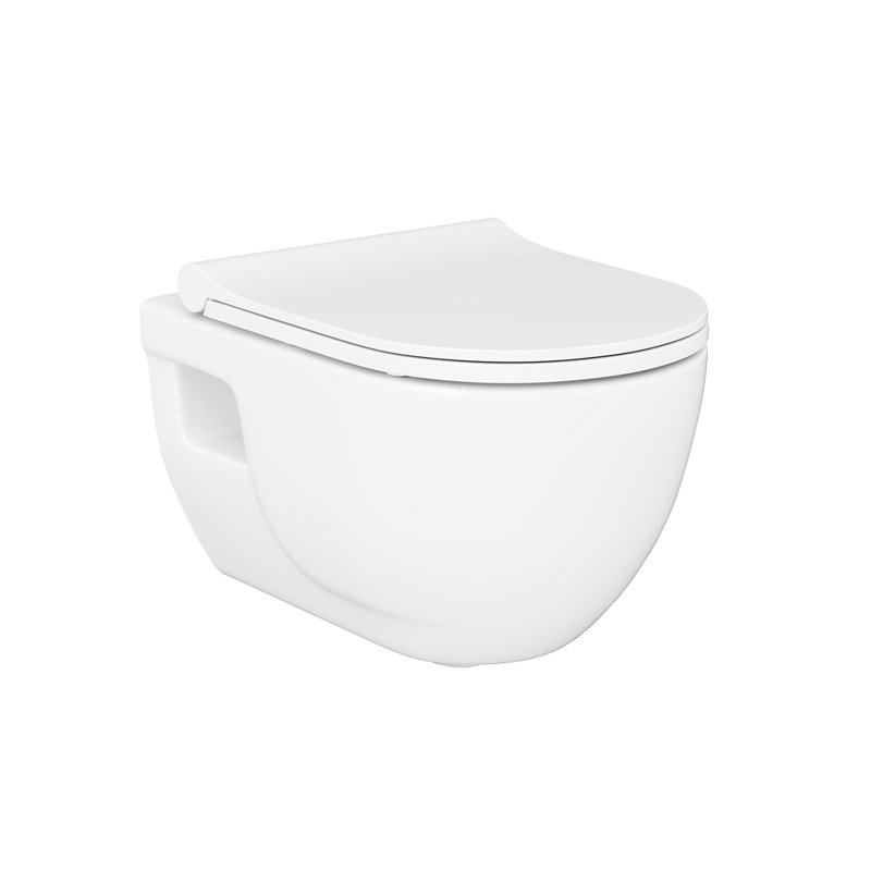 Toilette murale Charm BR614 + TS787, Blanc mat