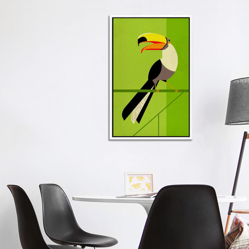 Tucan by Dieter Braun - Print on Canvas, 101.6 cm H x 66.04 cm W, White Framed