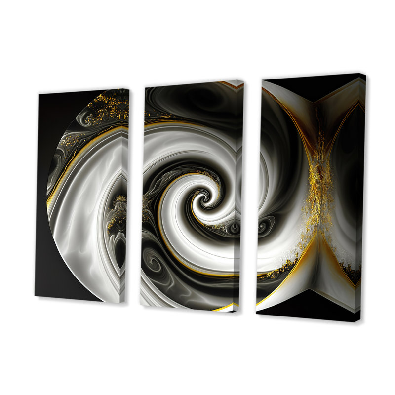 «Abstract Modern Swirl II», reproduction sur toile tendue de 3 pièces, H 28 po x l 36 po x P 1 po
