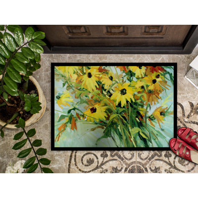 Paillasson d’extérieur anti-dérapant fleurs sauvages waymart