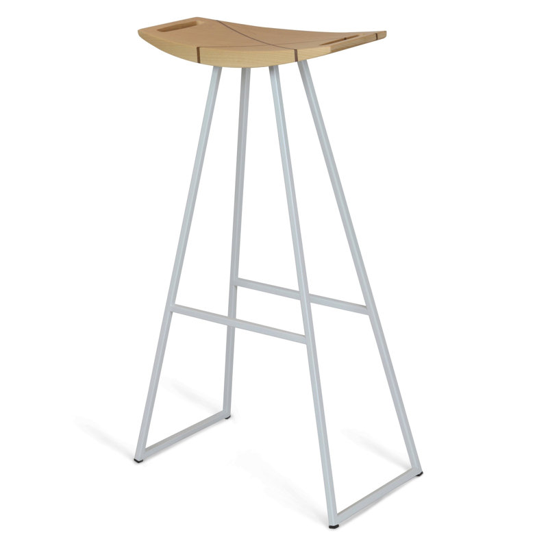 Tabouret de bar et de comptoir Robert, Érable, Blanc, Tabouret de bar (siège d'une hauteur de 30 po)