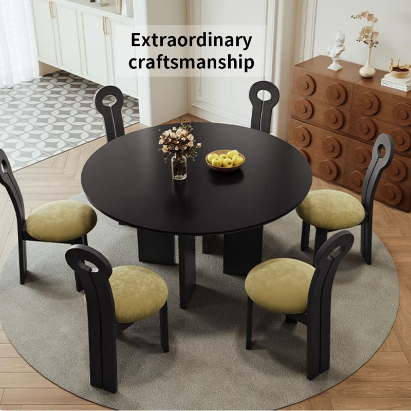 Table et chaises vintage rétro de style crème, H 29,5 po x L 51,1 po x l 51,1 po, 7